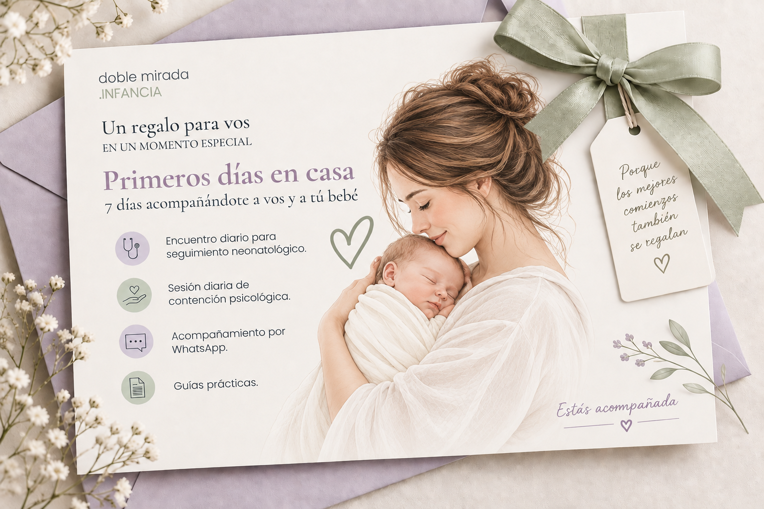 Gift card de Primeros días en casa lista para regalar