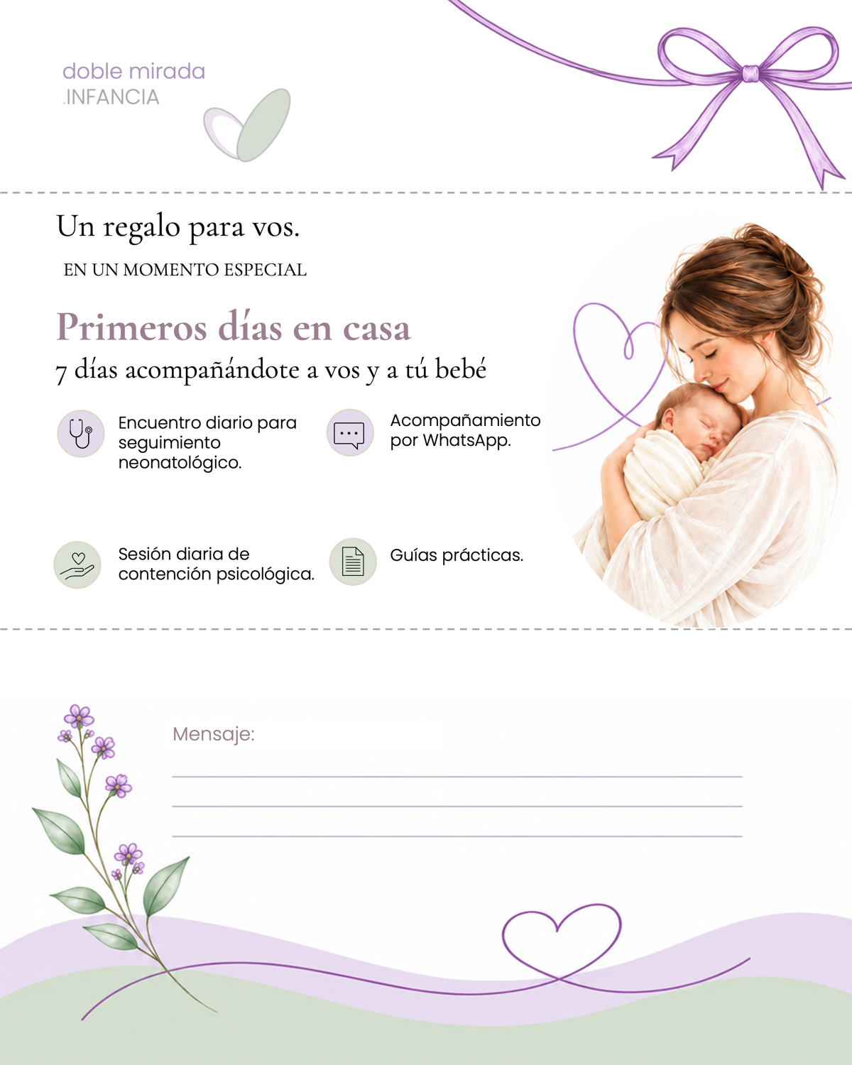 Cara interior de la gift card