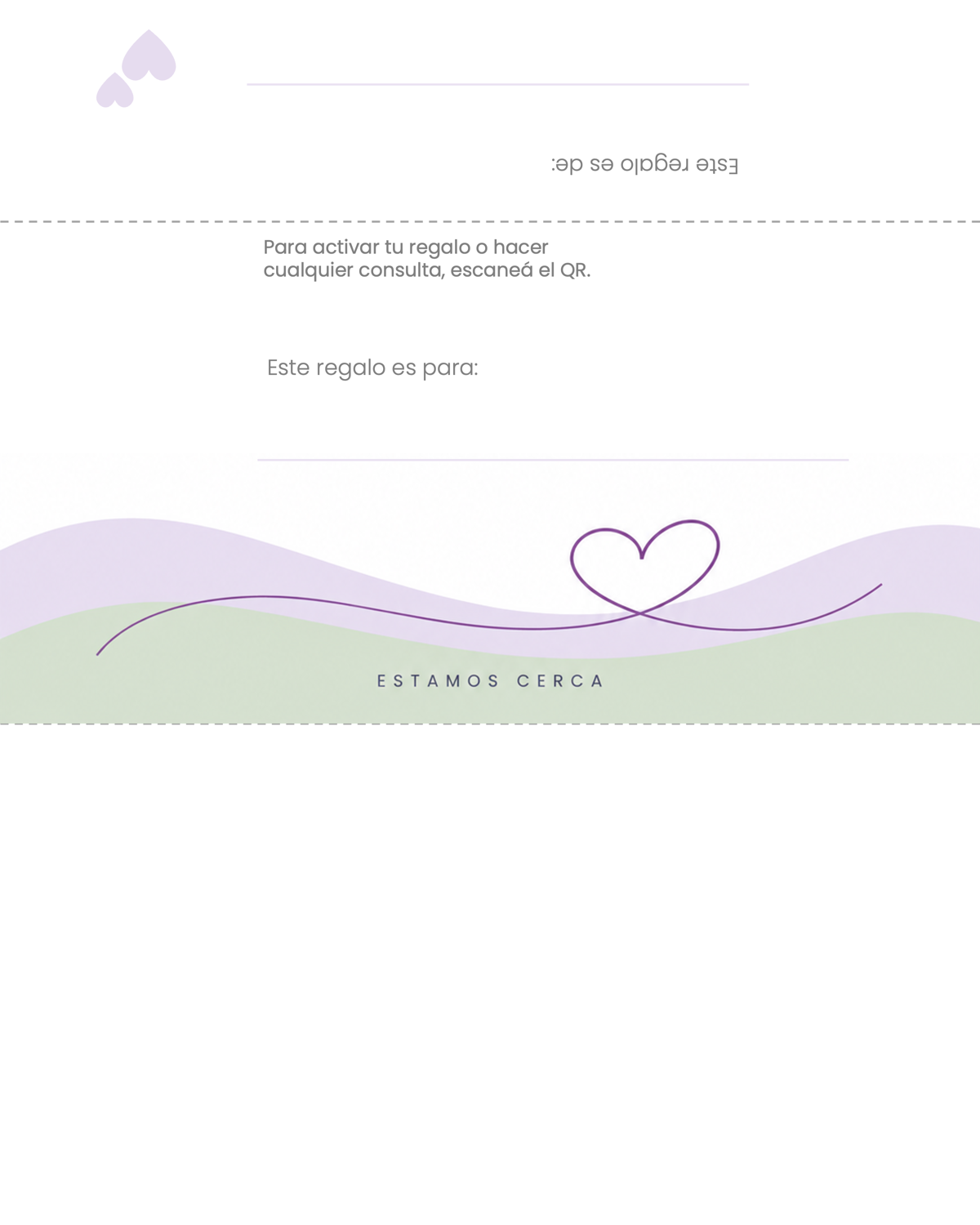 Cara exterior de la gift card